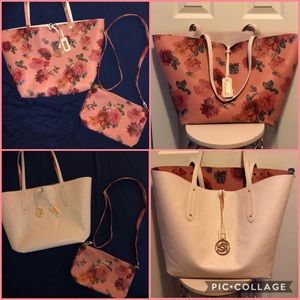 Bebe Reversible Tote Set NWOT